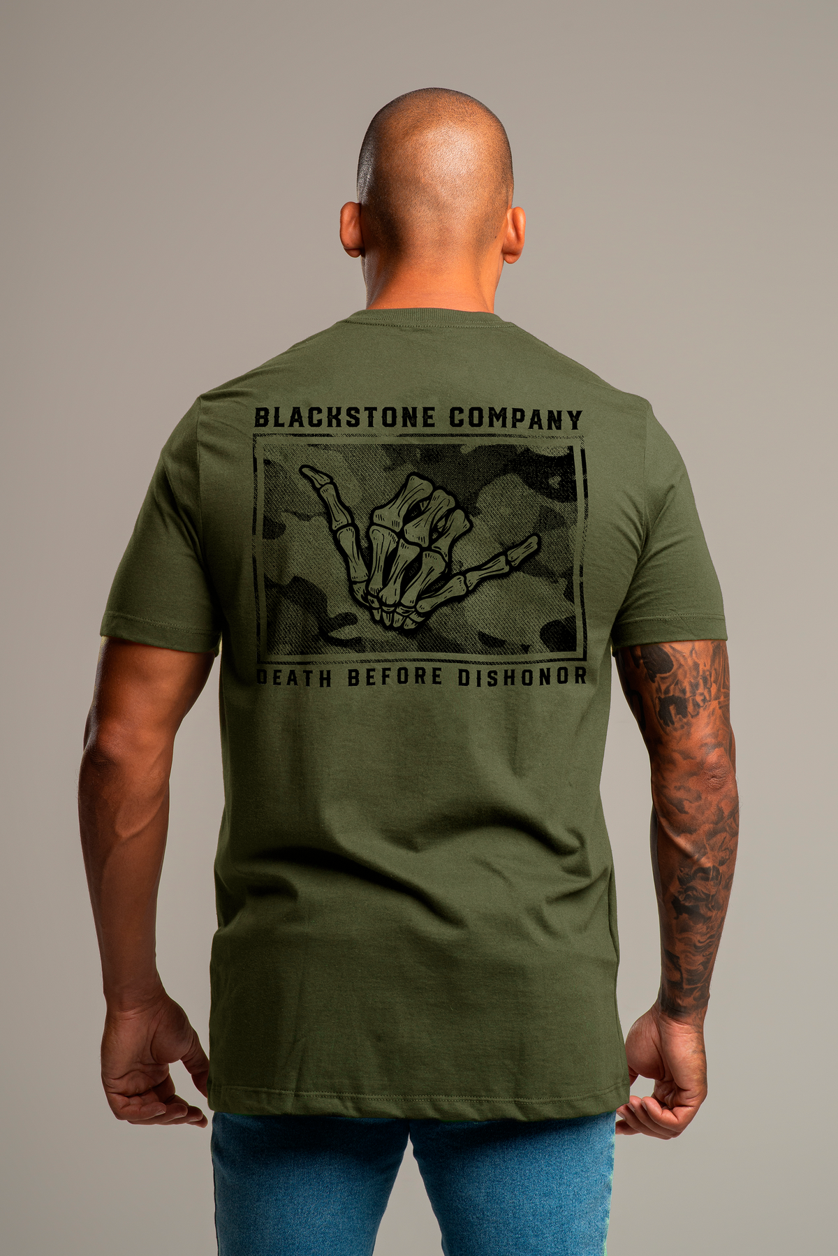 T-SHIRT DEATH BEFORE DISHONOR VERDE